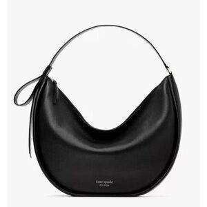 Kate Spade Large Smile Black Pebbled Leather Shoulder Bag